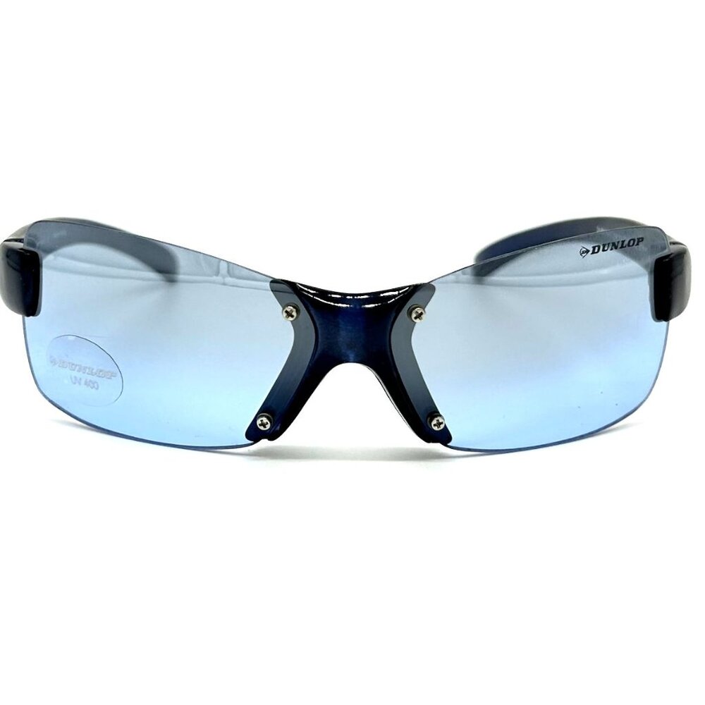 Dunlop DUS114 Rimless Butterfly Wrap Black Frame/Blue Lenses CAT 1 Sunglasses